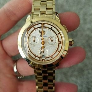 Tory Burch Gold Round Chronograph Watch